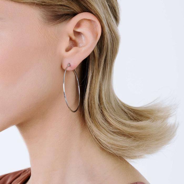 Steel hoop earrings diameter 45 mm