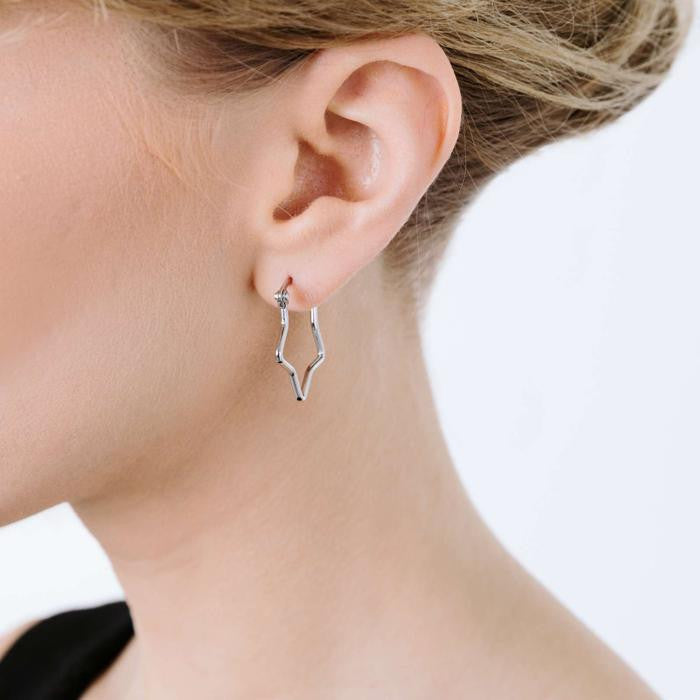 Steel Star Earrings - Diameter 25mm