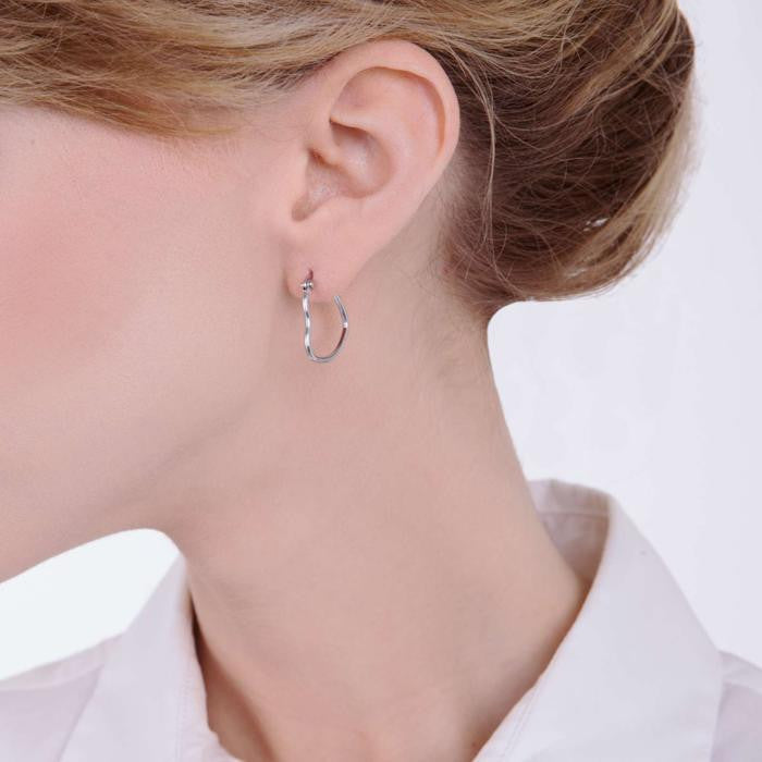 Steel Heart Earrings - Diameter 13mm