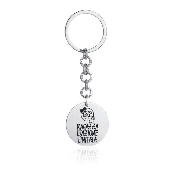 Steel Keychain With Phrase Girl Limited Edition