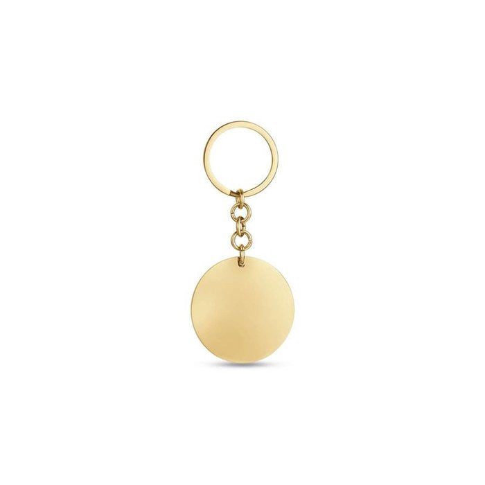 IP gold steel key ring with plate