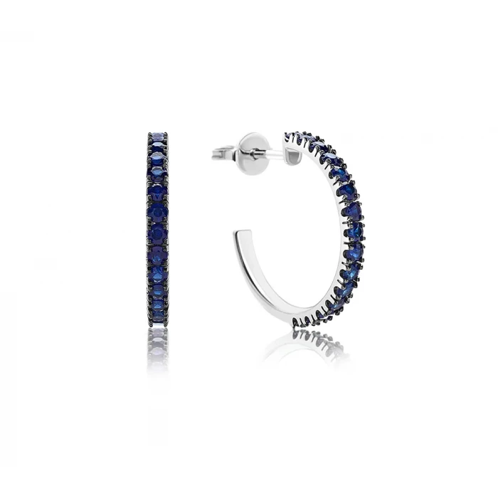 18kt gold and blue sapphire hoop earrings TuttiFrutti