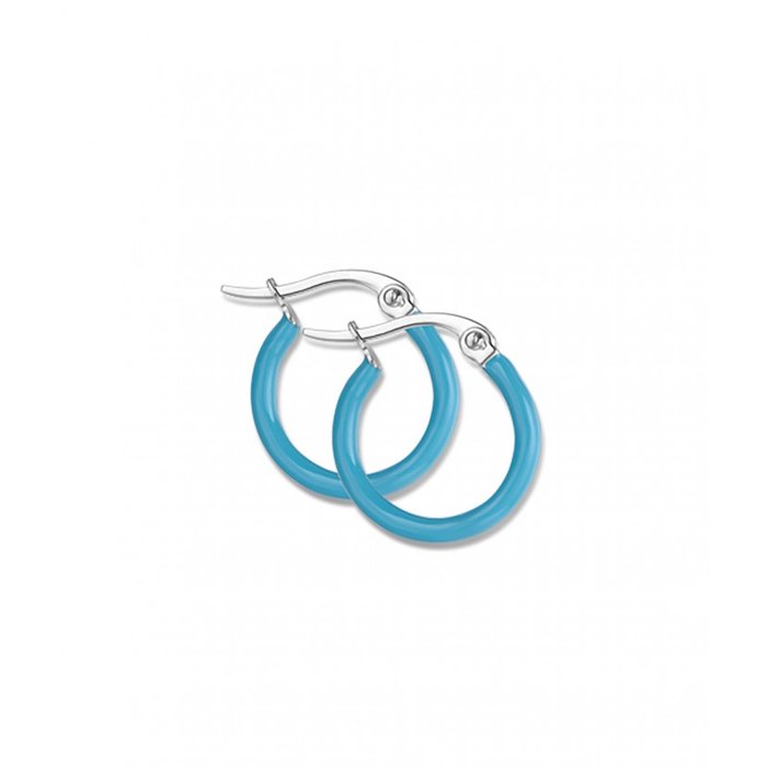 Green Enamel Hoop Earrings