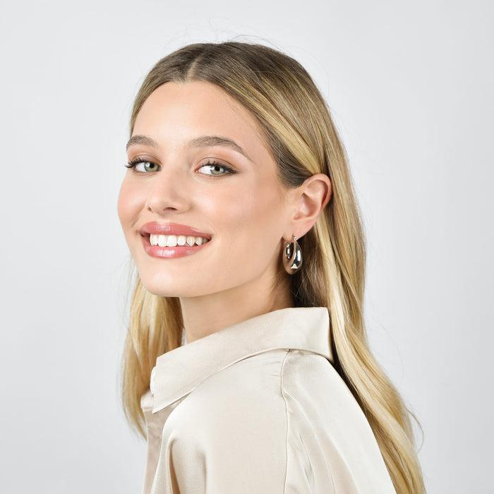 BOUCLES D'OREILLES FEMME CRÉOLES EN ACIER