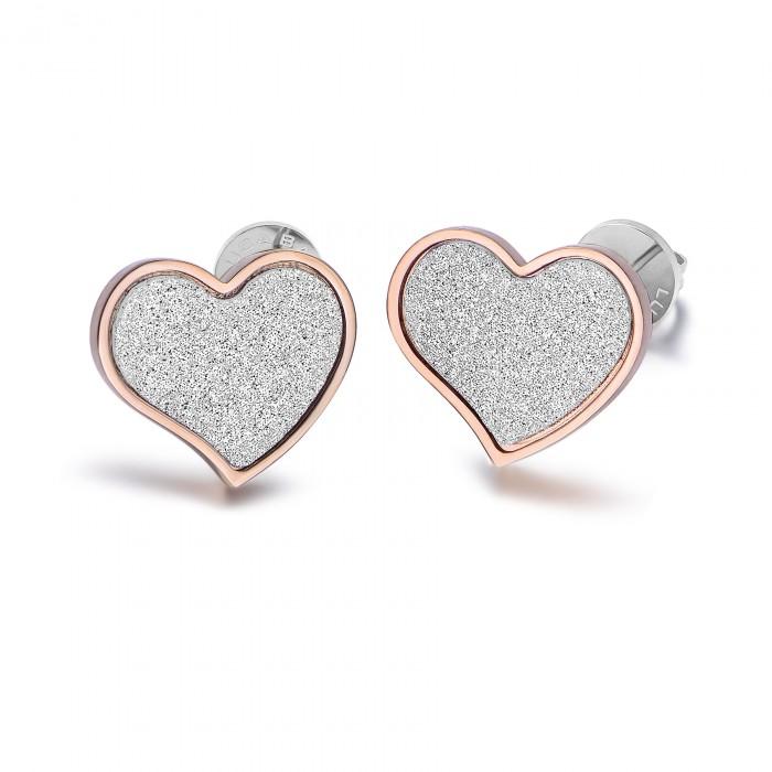 Orecchini cuore rosè glitter - gioielleriaperdichizzi.it