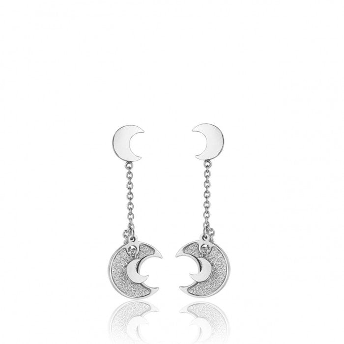 Glitter Moon Drop Earrings