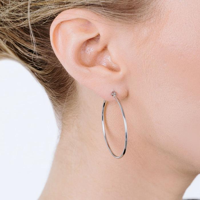 WOMEN'S HOOP EARRINGS IN STEEL DIAMETER 35 MM