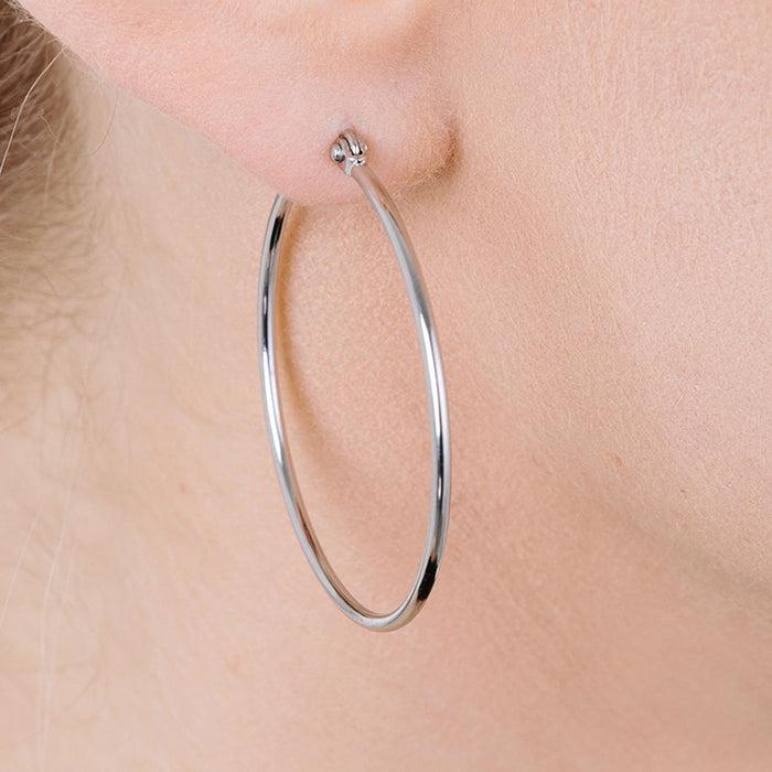 WOMEN'S HOOP EARRINGS IN STEEL DIAMETER 35 MM