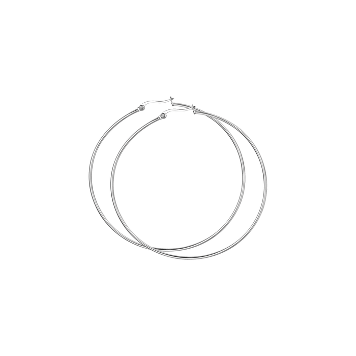 BOUCLES D'OREILLES CRÉOLES FEMME EN ACIER DIAMÈTRE 63 MM