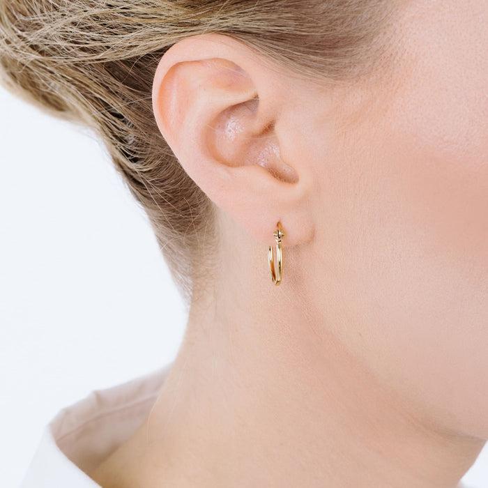 BOUCLES D'OREILLES CRÉOLES FEMME EN ACIER DIAMÈTRE 13 MM