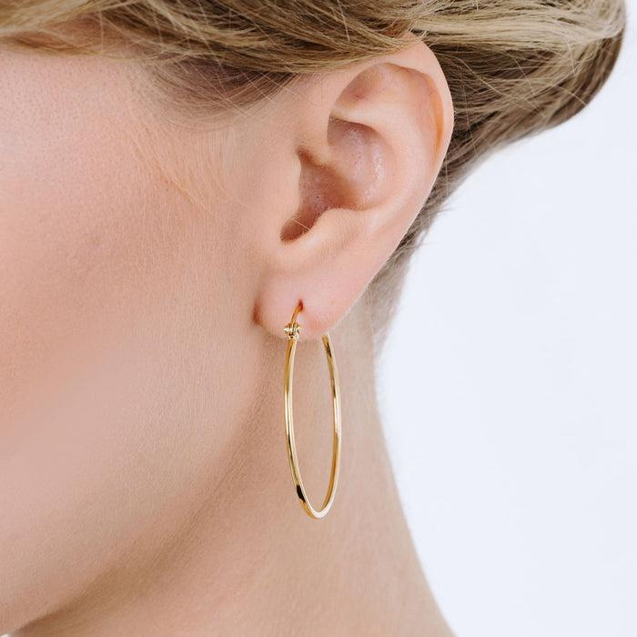 WOMEN'S HOOP EARRINGS IN STEEL DIAMETER 35 MM