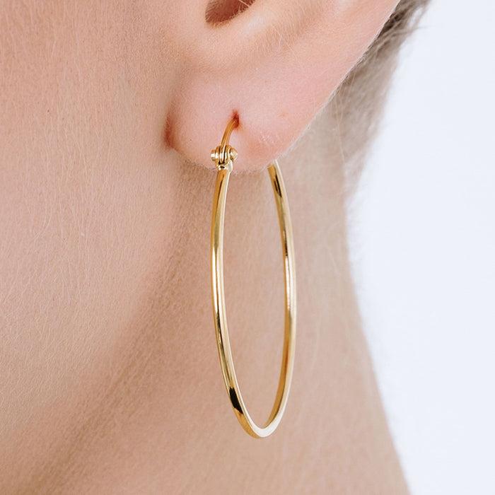 WOMEN'S HOOP EARRINGS IN STEEL DIAMETER 35 MM