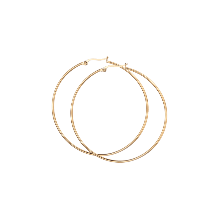 BOUCLES D'OREILLES CRÉOLES FEMME EN ACIER DIAMÈTRE 63 MM