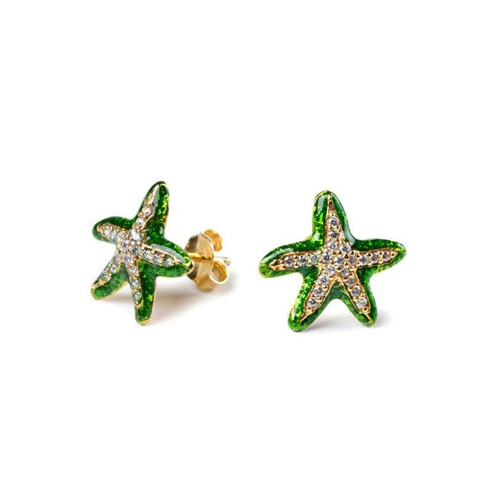 Orecchini Mini Stella Marina Lapilli Verdi