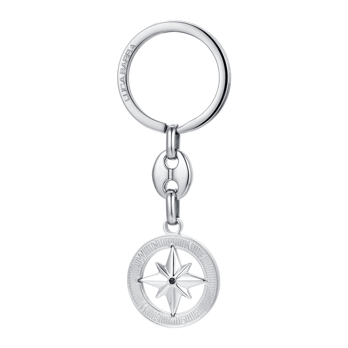MEN'S STEEL KEY RING WITH WIND ROSE