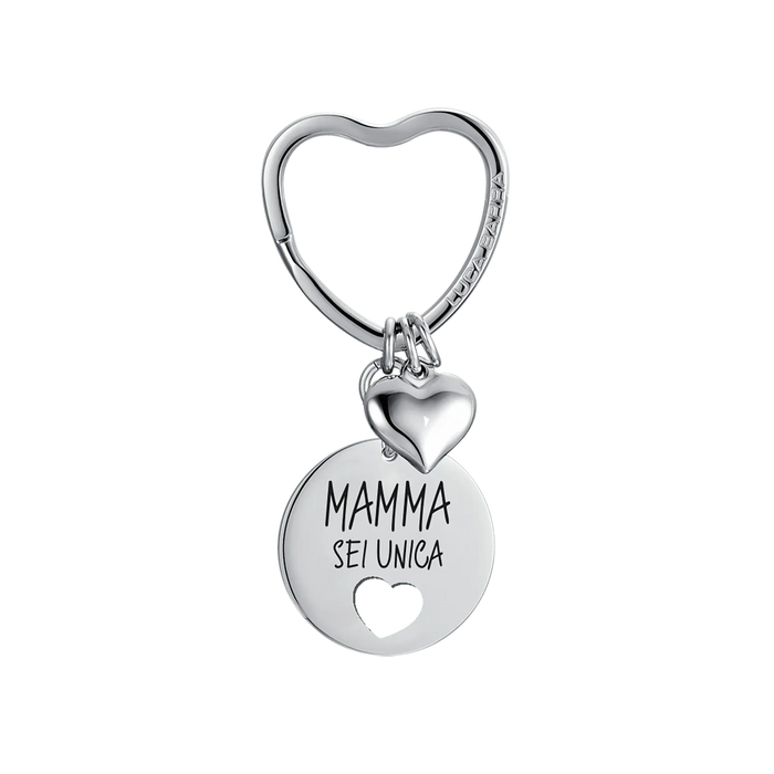 WOMEN'S STEEL KEY RING MOM YOU ARE UNIQUE BLACK
