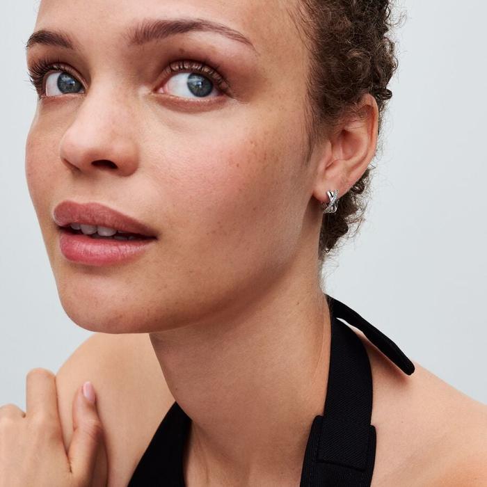 Orecchini Cerchi Linee Intrecciate