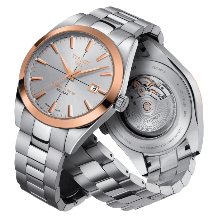 Tissot Gentleman Powermatic 80 Silicium Lunette en or massif 18 carats