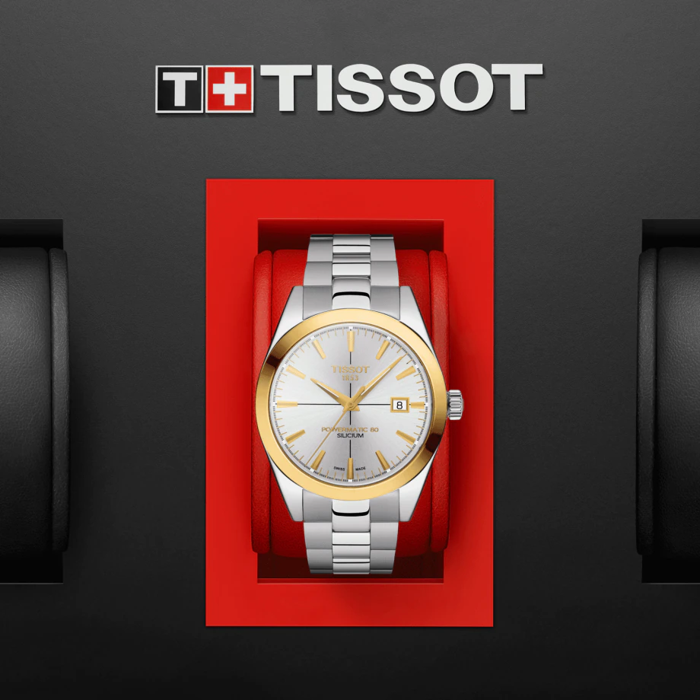 Tissot Gentleman Powermatic 80 Silicium Lunette en or massif 18 carats