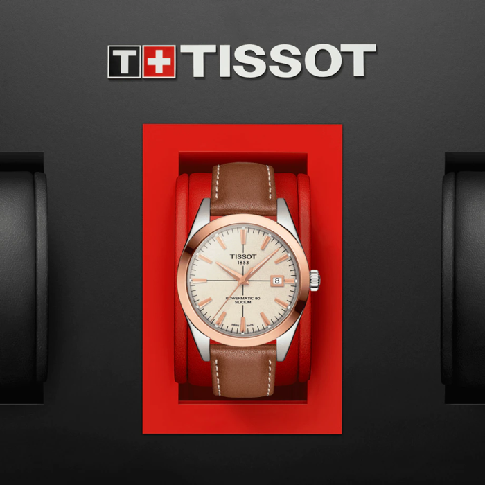 Tissot Gentleman Powermatic 80 Silicium Lunette en or massif 18 carats