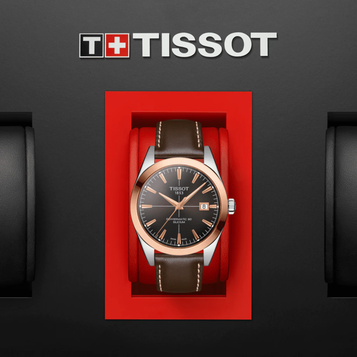 Tissot Gentleman Powermatic 80 Silicium Lunette en or massif 18 carats