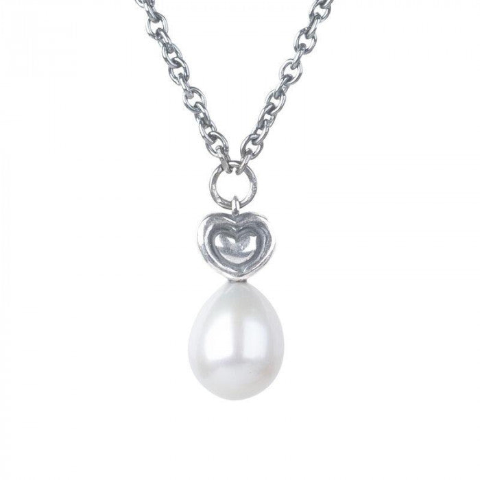 Collana Cuore con Perla, 100 cm