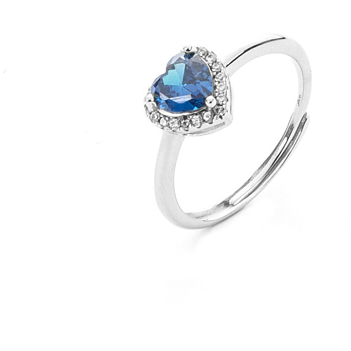 Anello cuore blu