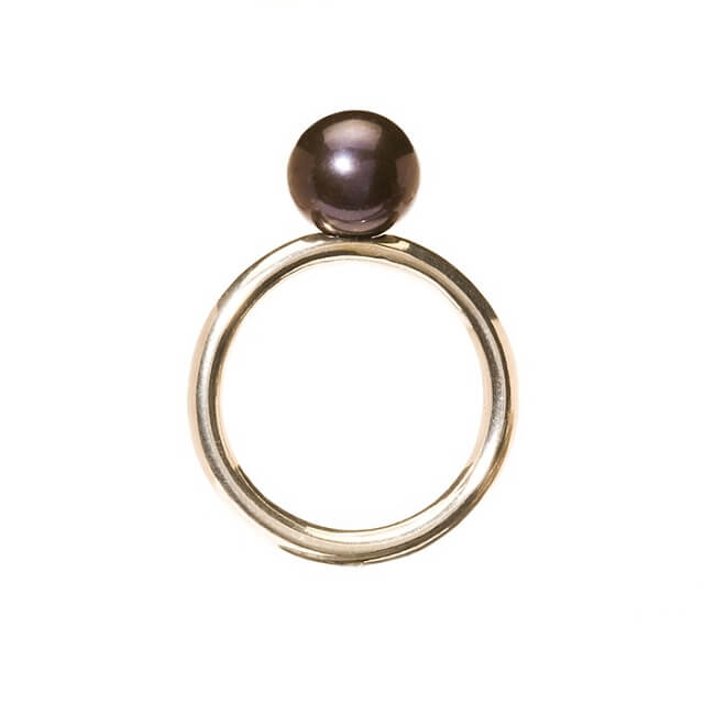 Anello con perla nera