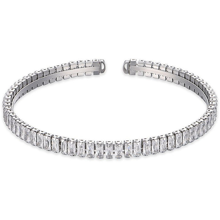 BRACCIALE DONNA IN ACCIAIO CON CRISTALLI BIANCHI