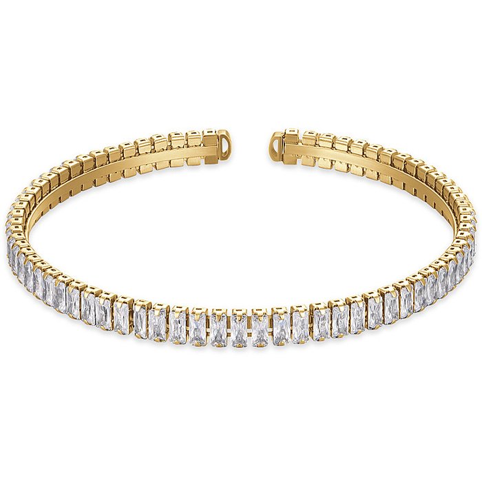 BRACCIALE DONNA IN ACCIAIO IP GOLD CON CRISTALLI BIANCHI