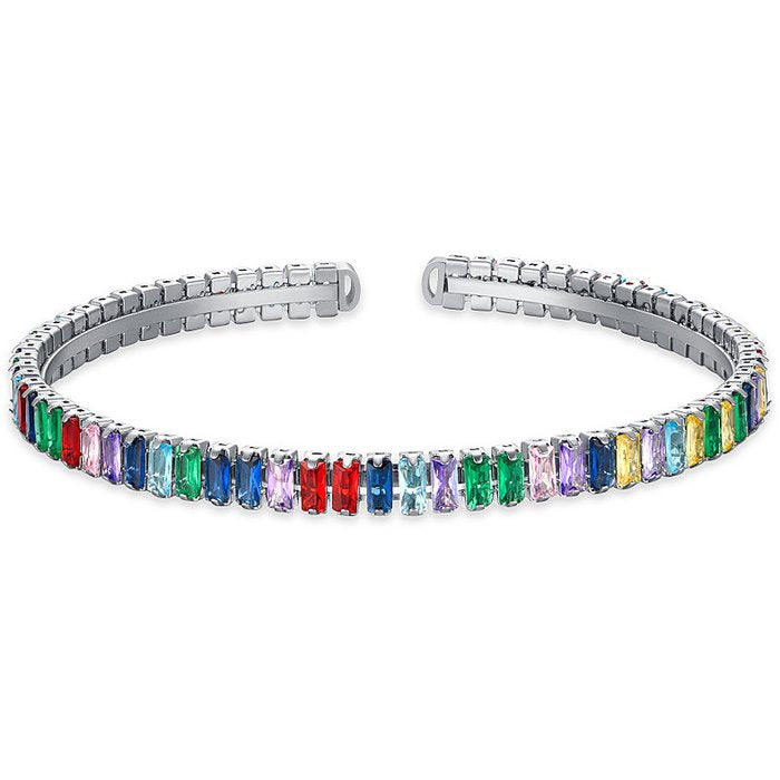 BRACCIALE DONNA IN ACCIAIO CON CRISTALLI MULTICOLOR