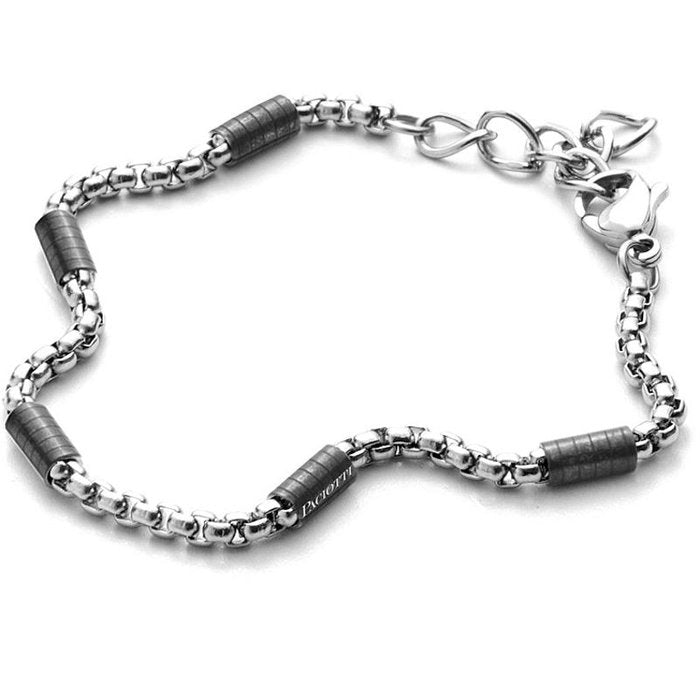 Black cylinder bracelet burnished washers