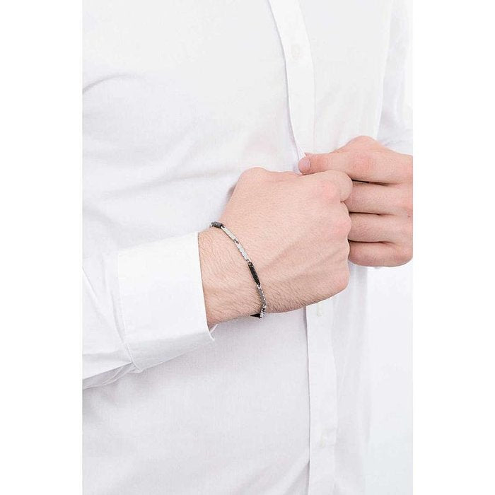 Black cylinder bracelet burnished washers