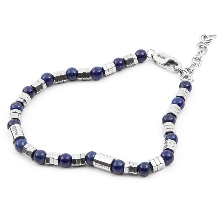 Steel and blue pearl bracelet