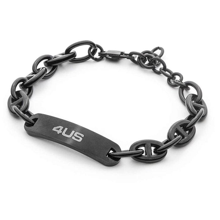 Bracciale brunito catena con piastra