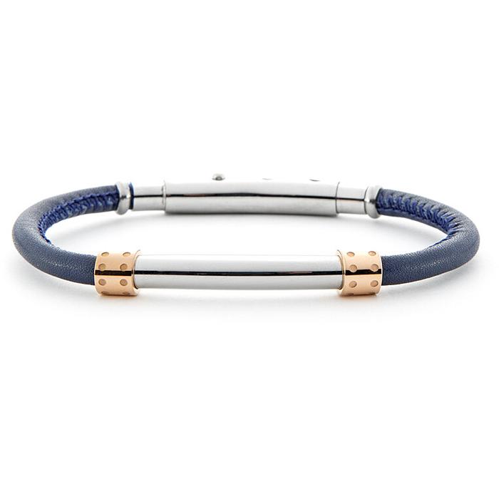 Bracciale pelle pvd rosè
