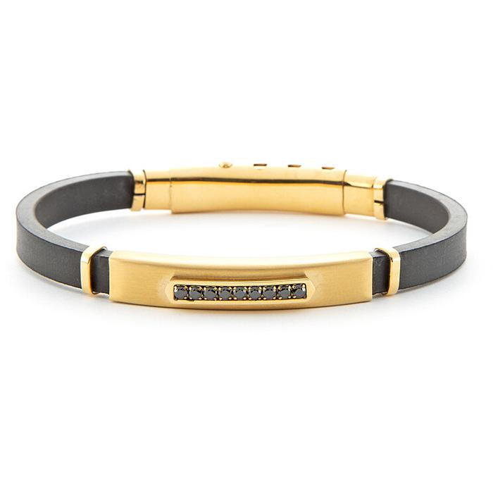 Bracciale caucciù zirconi neri