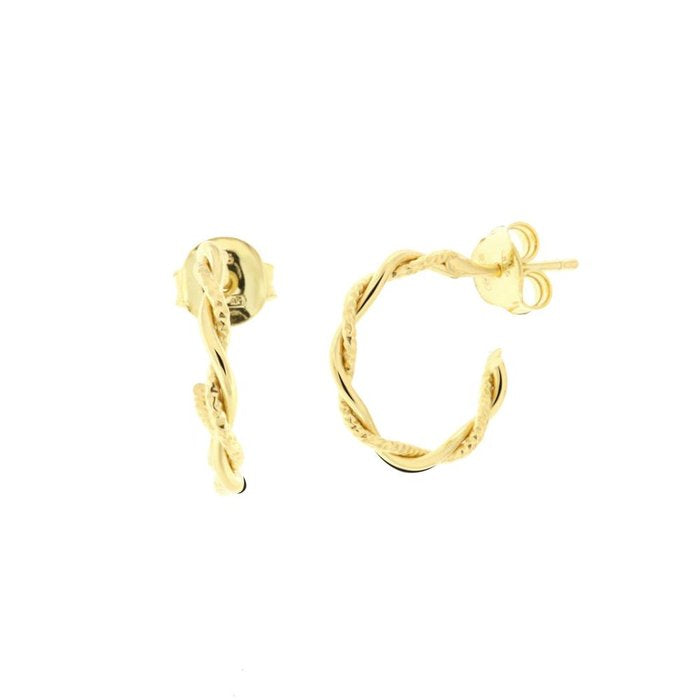 925 Silver Hoop Earrings with Intertwining