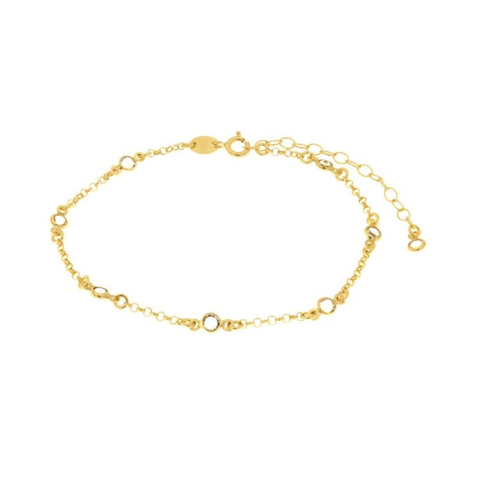 Cavigliera in Argento 925 con cristalli bianchi