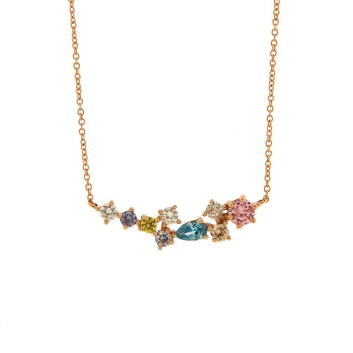 Collana in Argento 925 con zirconi multicolor