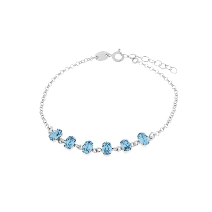 Bracciale in Argento 925 con cristalli azzurri