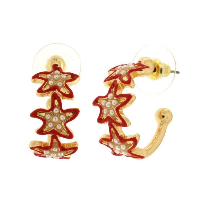 Orecchini in Metallo con stelle marine rosse