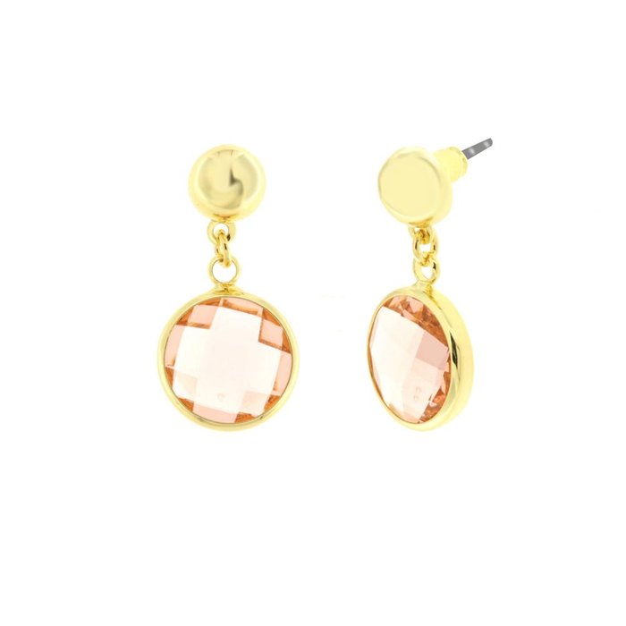 Boucles d'oreilles en métal avec cristaux suspendus