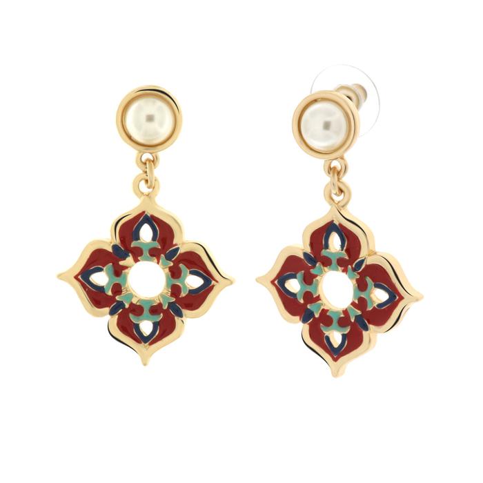 Boucles d'oreilles en métal avec croix colorées