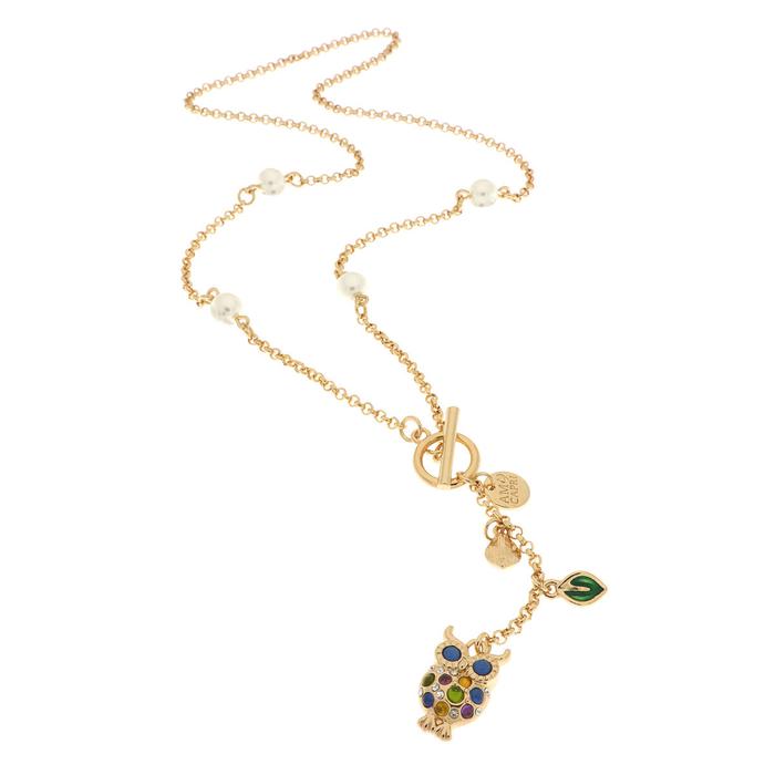 Collana in Metallo pendente con gufo portafortuna