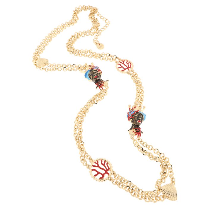Collier en métal avec tête de Maure de Sicile