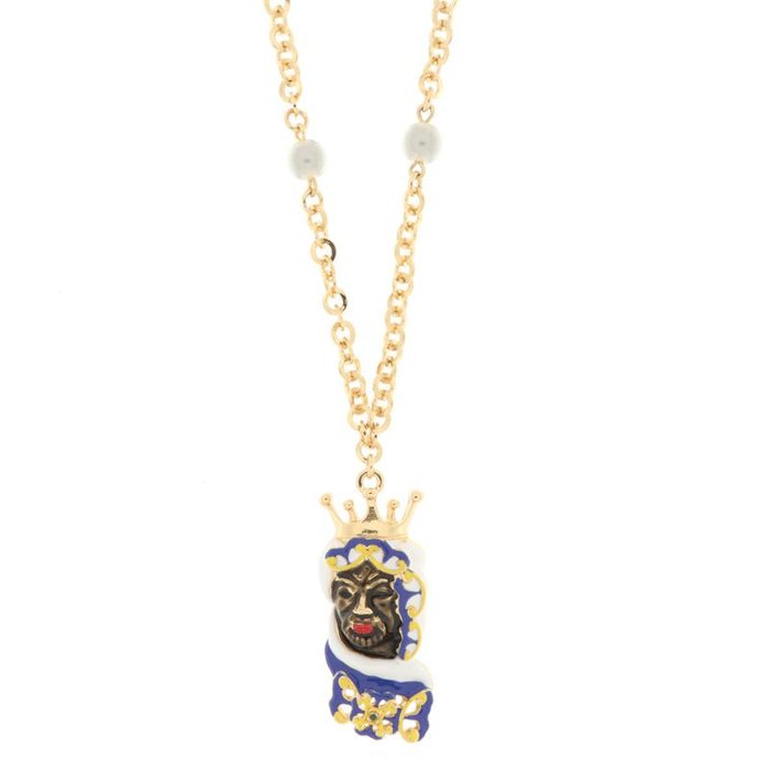 Collana in Metallo con testa di moro siciliana