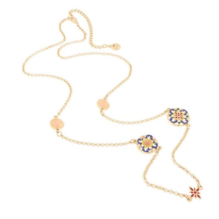 Metal Necklace with Majolica