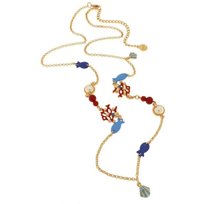 Metal Necklace with Marine Symbols