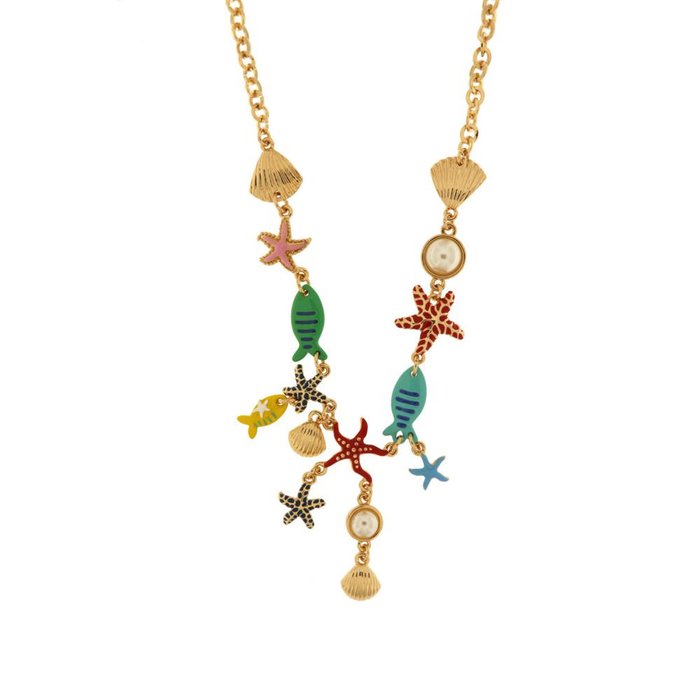 Collana in Metallo con stelle marine e pesciolini